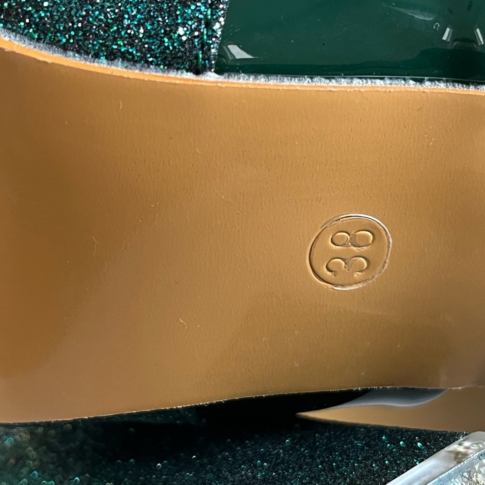 Elegant Green Glitter Platform Heels Size: 38 (7) - Picture 13 of 14